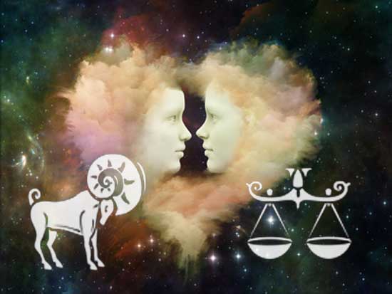 Waage mit Partner Widder